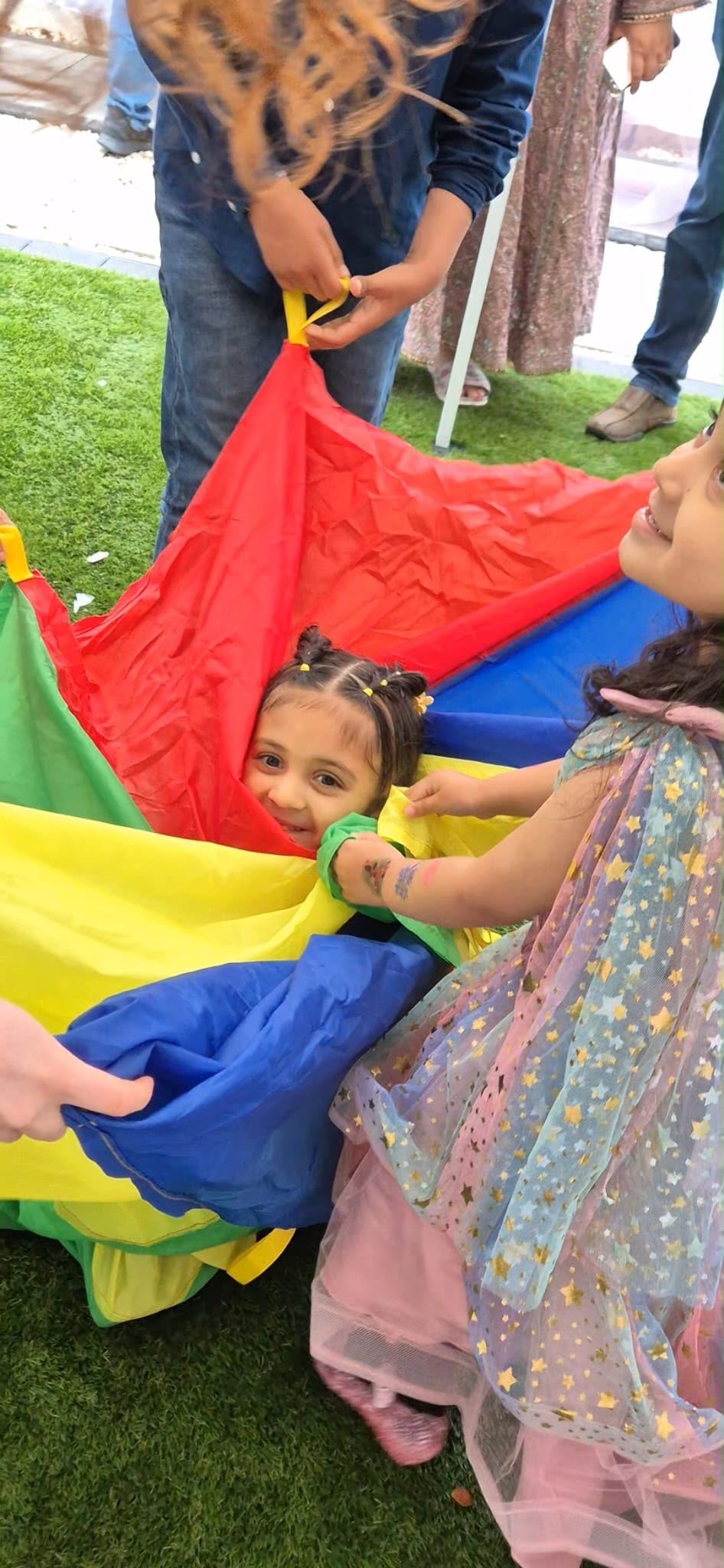 Parachute game with children